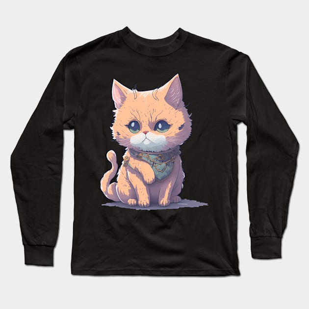 cute fairy cat Long Sleeve T-Shirt by Aestheticlanart